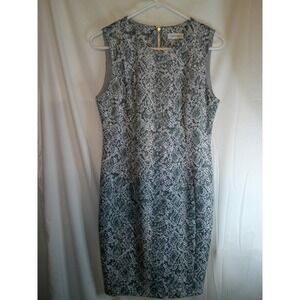 Calvin Klein Sheath Dress Snakeskin Print Sleeveless Career Cocktail 10‎